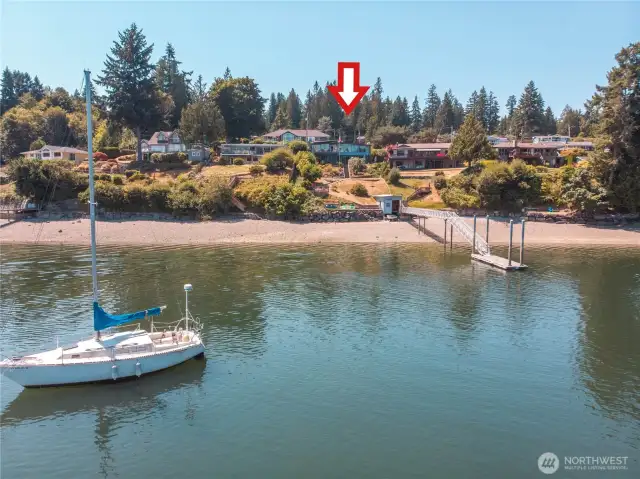 Gorgeous low bank waterfront with deep water pier, ramp, and float, and Casita