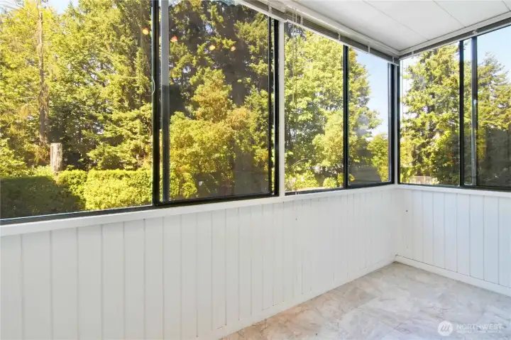 Light drenched enclosed sunroom