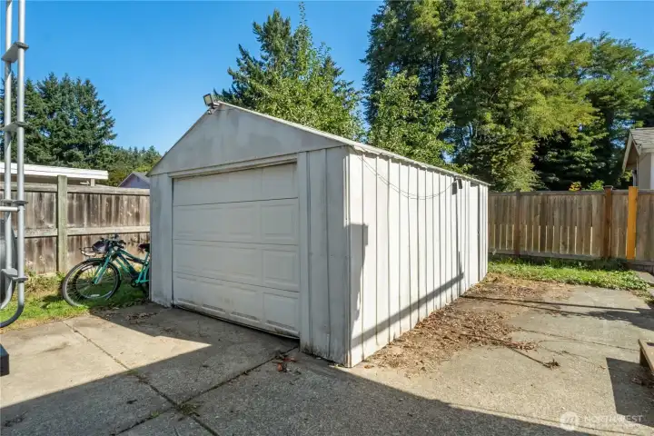 One-car garage provides storage or parking, adding practicality to this historic property. With the spacious lot, there’s flexibility for hobbies, projects, or future plans.