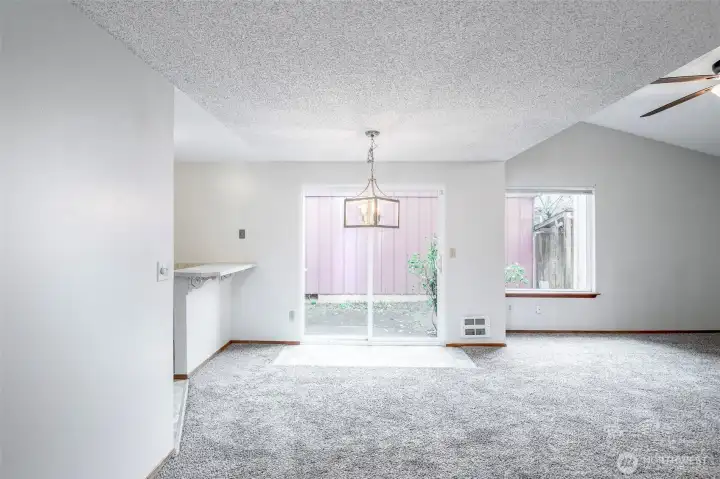 Dining Area with slider to backyard