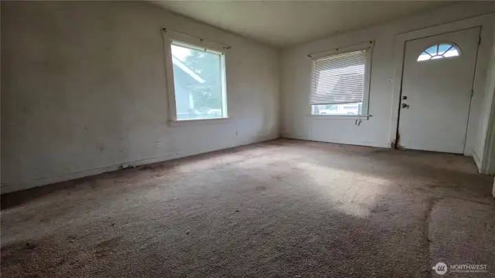 Spacious living room has great natural lighting