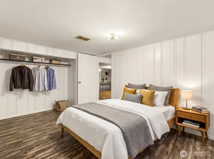 Virtual staging in downstairs bedroom