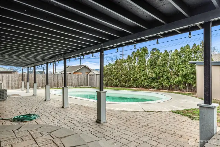 Large covered patio.