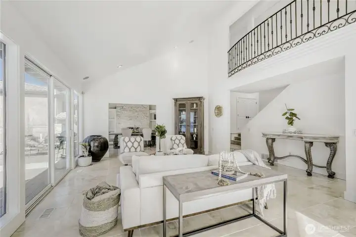 Open floor plan connects all the primary living spaces.