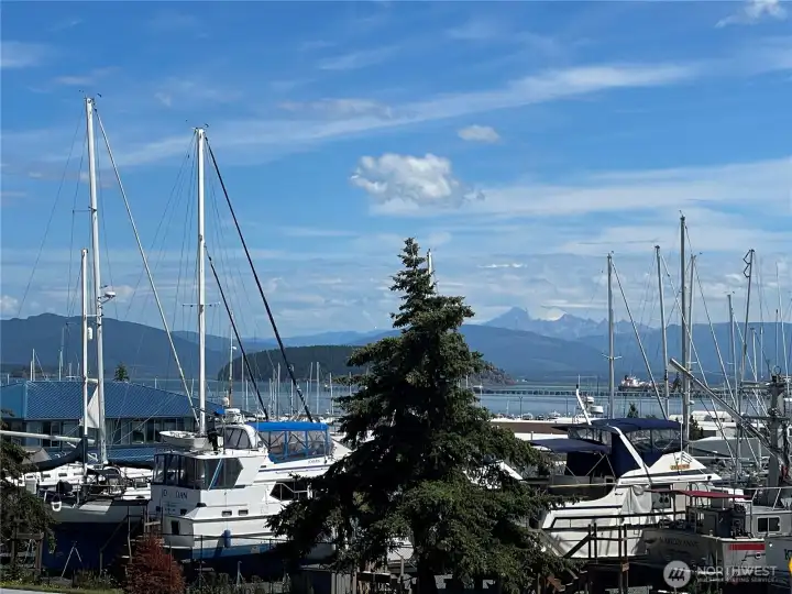 Covered deck offers sea breezes and views of Mt. Baker, water and island views!