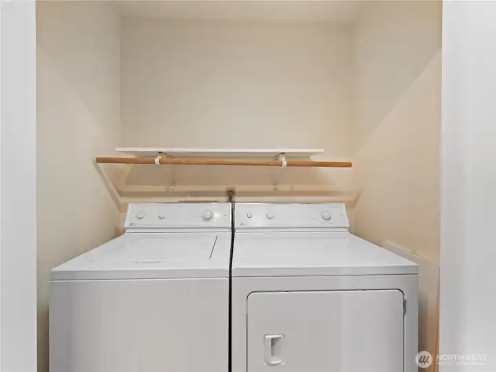 Washer and dry are installed and ready for you.