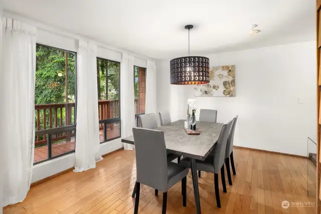 Dining Room with view of natural backyard.