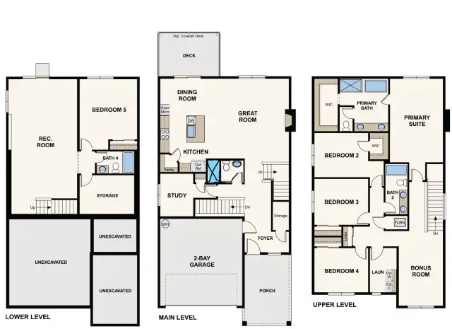 Noah Daylight Basement floorplan rendering - may be flipped/mirror image