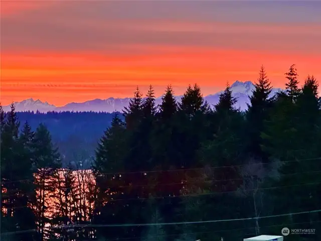 Stunning Liberty Bay & Olympic Mountain Views from Lot 34 at Sunset