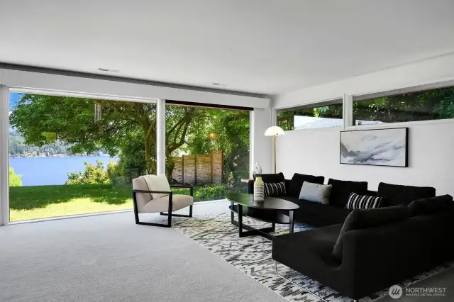 The amazing Family Room has floor to ceiling windows that provide views for days!