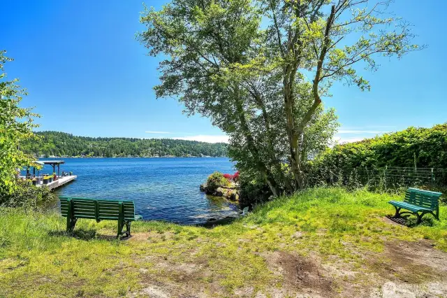 Great spot at the little beach for a summer picnic!  Matthews Beach and Magnuson Park are also close by for swimming, boating, and more outdoor fun.