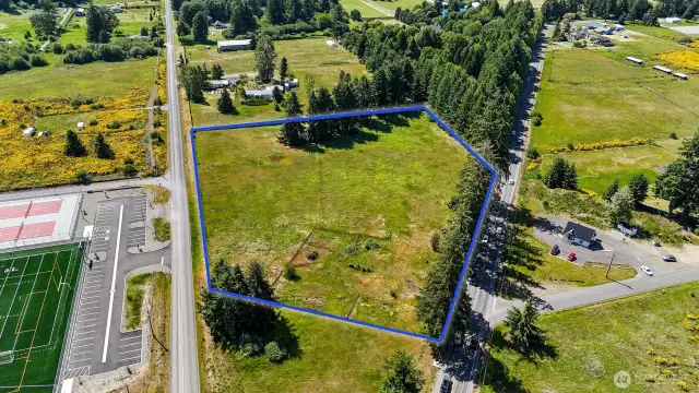 Located just outside the Yelm city limits but within the urban growth area. Blue boundary lines are approximate. Buyer to verify to their own satisfaction.