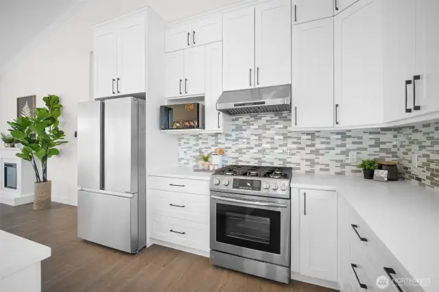 New, stainless Steel appliances.