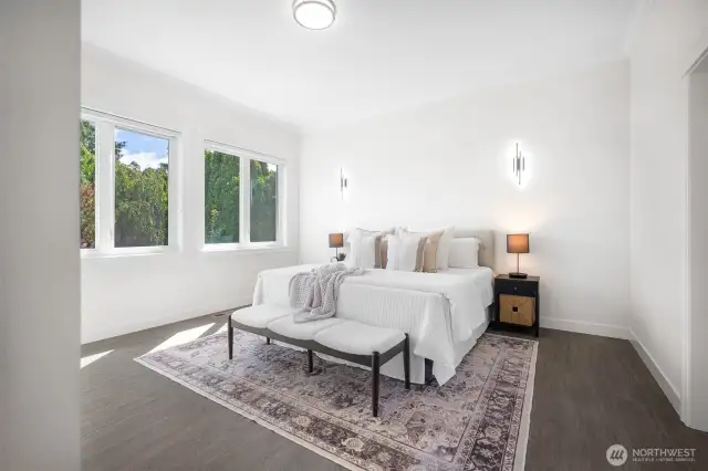 Primary Master Bedroom with walk-in closet & on suite bath.