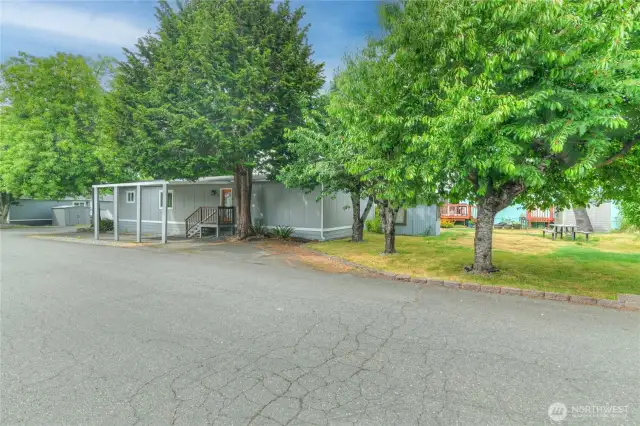 Welcome Home! Front entrance with covered parking for 2.