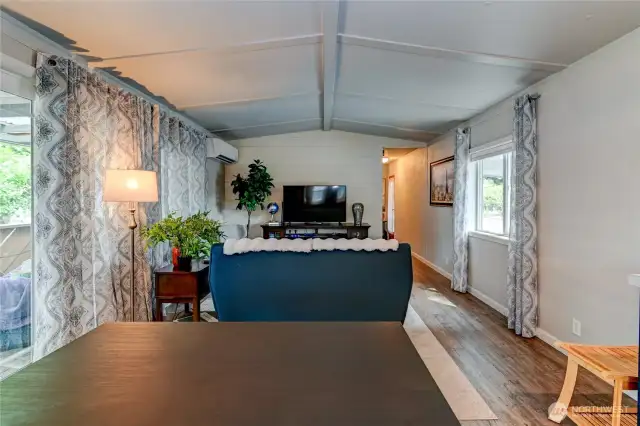 View from kitchen into living room.