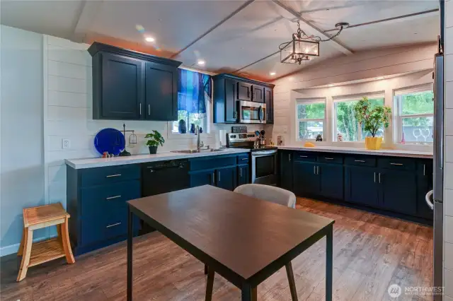 Another view of the dining/kitchen area.