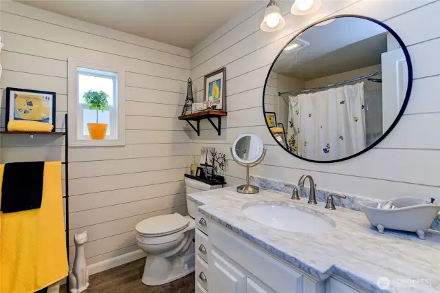 Updated bathroom with step-in shower.