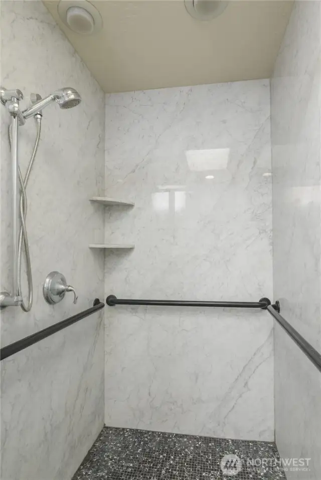 Easy entry walk-in shower