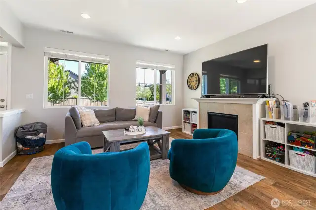 Cozy living room with gas fireplace