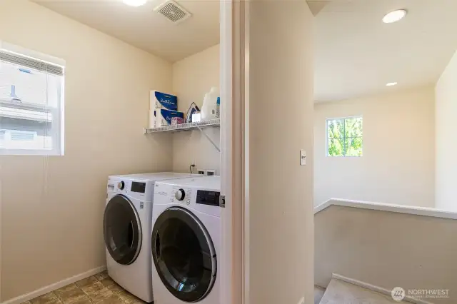 Laundry room upstairs by bedrooms