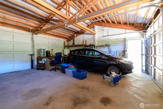 Detached 2 car garage with 2 bays and room for storage or shop!