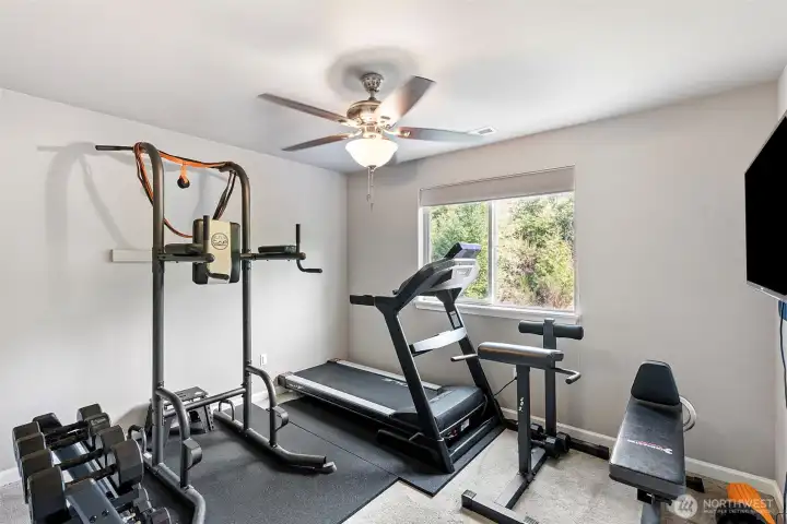 Guest bedroom used as gym
