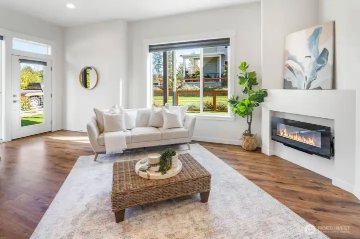 View from the kitchen, nice open concept.