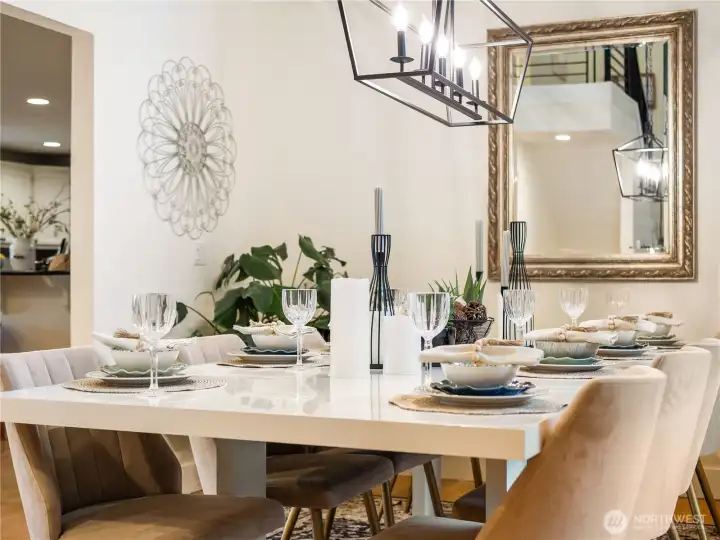 Room for a large dining room table just in time for the holidays.