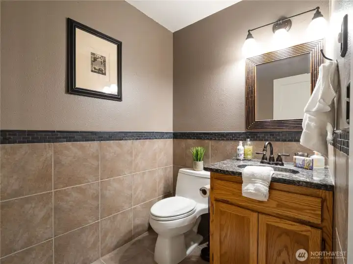 The guest bathroom is centrally located for the convenience of your guests.