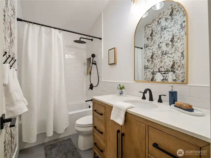 The top floor has a full bathroom close to the 2nd and 3rd bedroom.