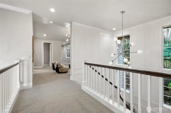 Lovely overhead landing leading to the loft bonus area.