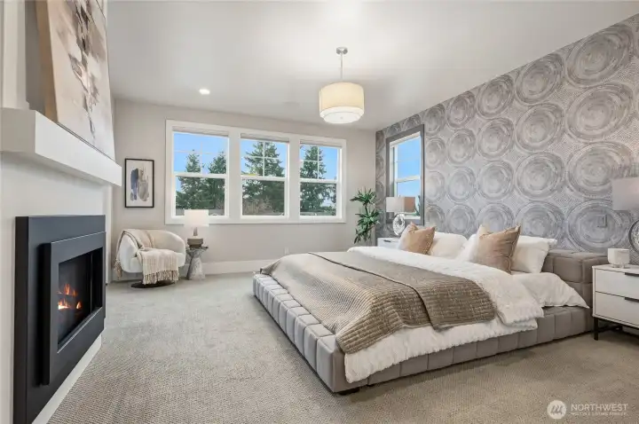 Step into the tranquil primary retreat.