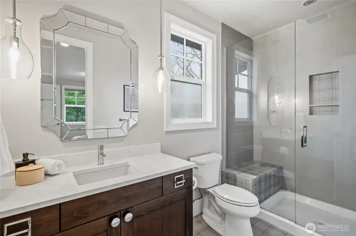 Charming main floor private bathroom great for multi-generational living!