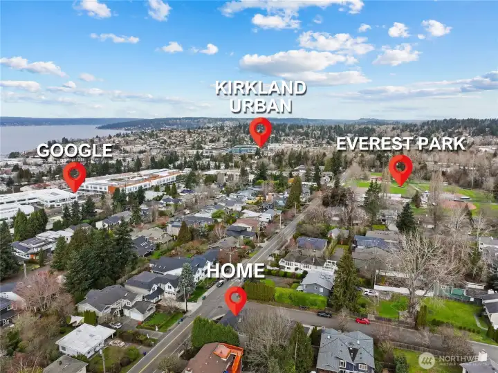 Incredible location near Everest Park, Google, and waterfront amenities.