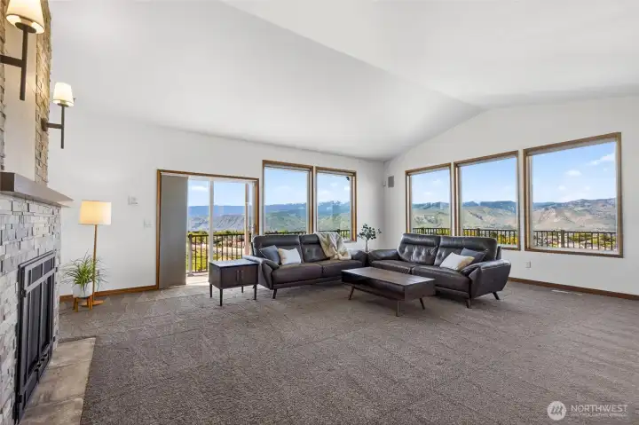 Living room with wraparound views.
