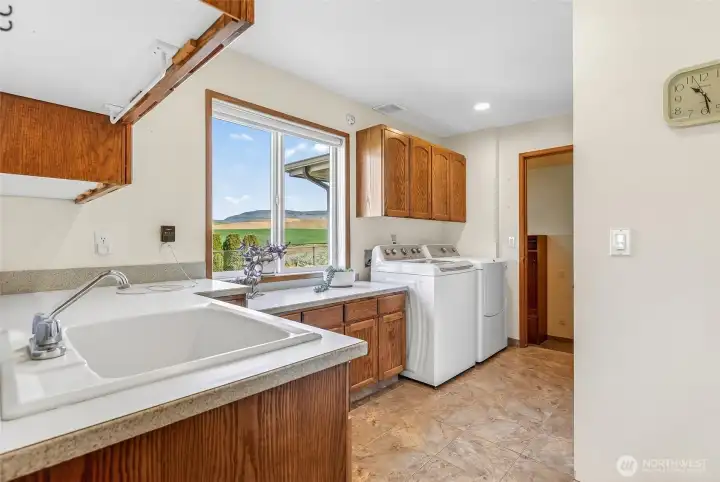 Main level Utility room with access from backyard and garage.