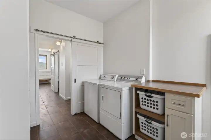 2nd laundry in the primary bath and walk-in closet.