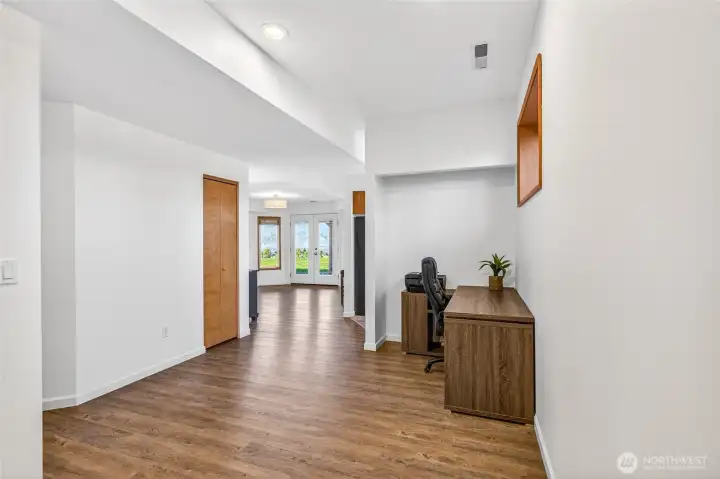 Lower level office area.