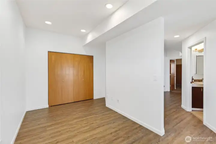 Lower level office area storage.