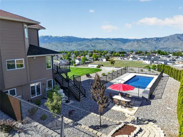Pool area- fully fenced.