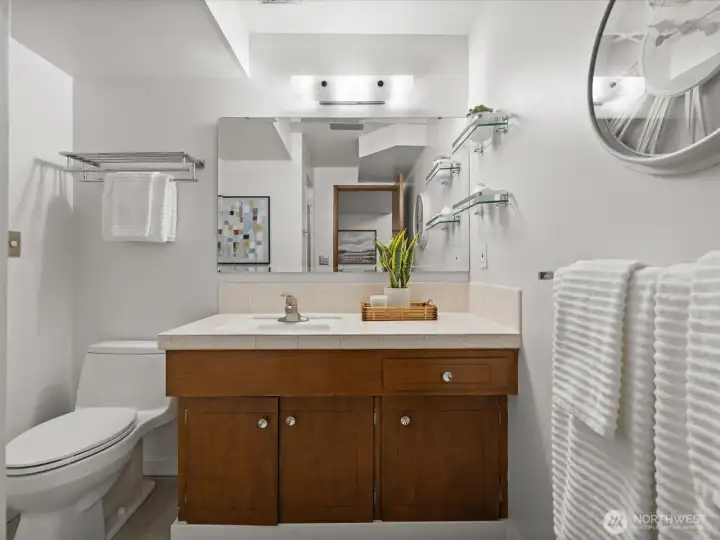 The lower level 3/4 bath.