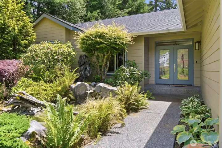 Lovely entry with water feature to greet you