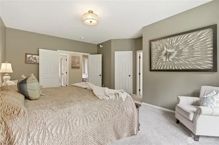 Primary bedroom with walk in and ensuite bath