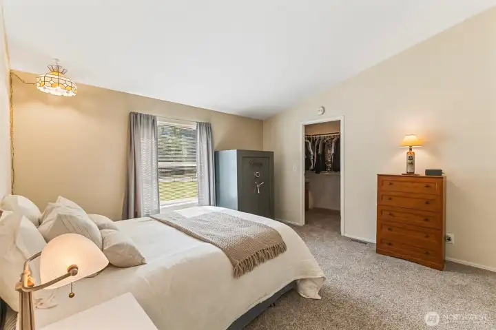 Bedroom two also has a walk-in closet and faces west.
