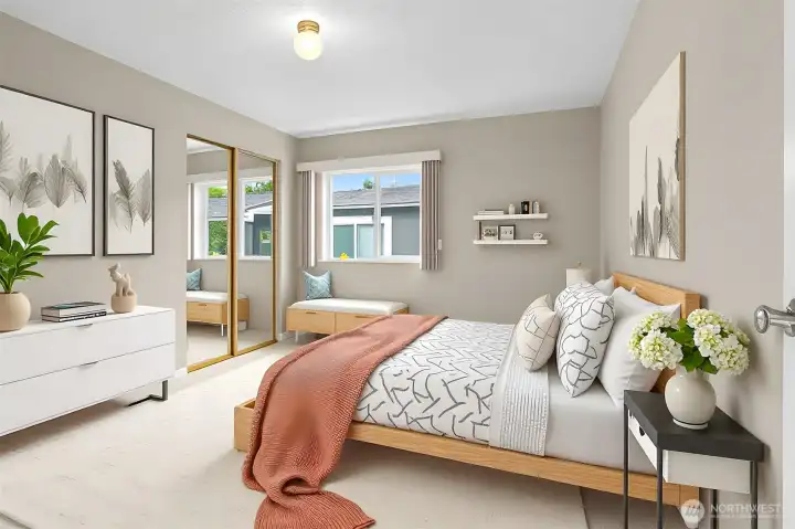 2nd bedroom.  Virtually staged photo.
