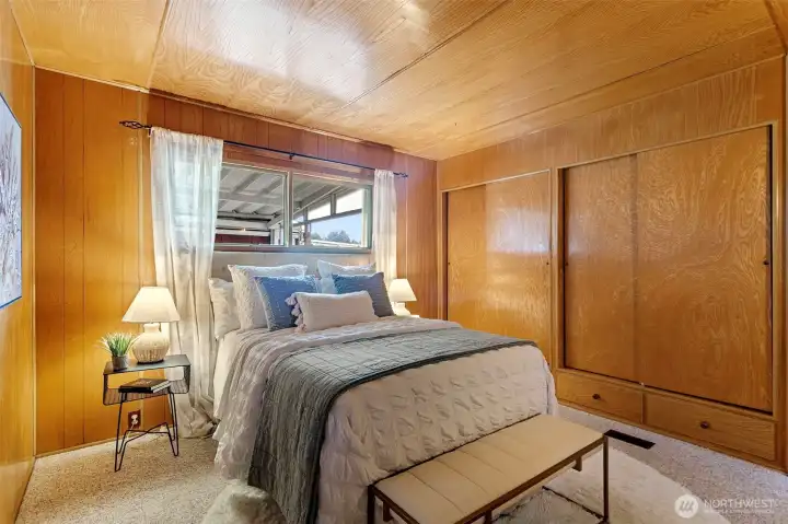 Primary bedroom with large closet space Primary bedroom with large closet space