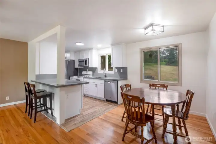 Open to kitchen and dining room space Open to kitchen and dining room space