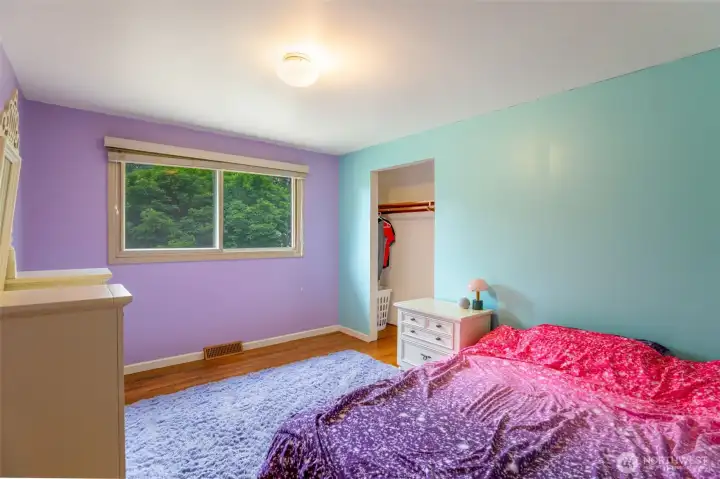 Fun designer colors to warm up the space in this secondary bedroom. Fun designer colors to warm up the space in this secondary bedroom.