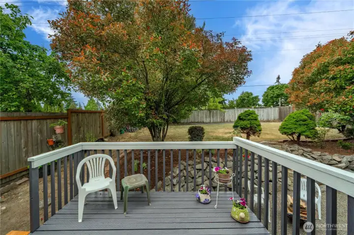 Deck great for backyard fun. Deck great for backyard fun.
